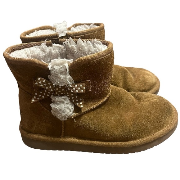 Koolaburra by Ugg Victoria mini dots suede tan side zipper winter boots - Picture 1 of 9